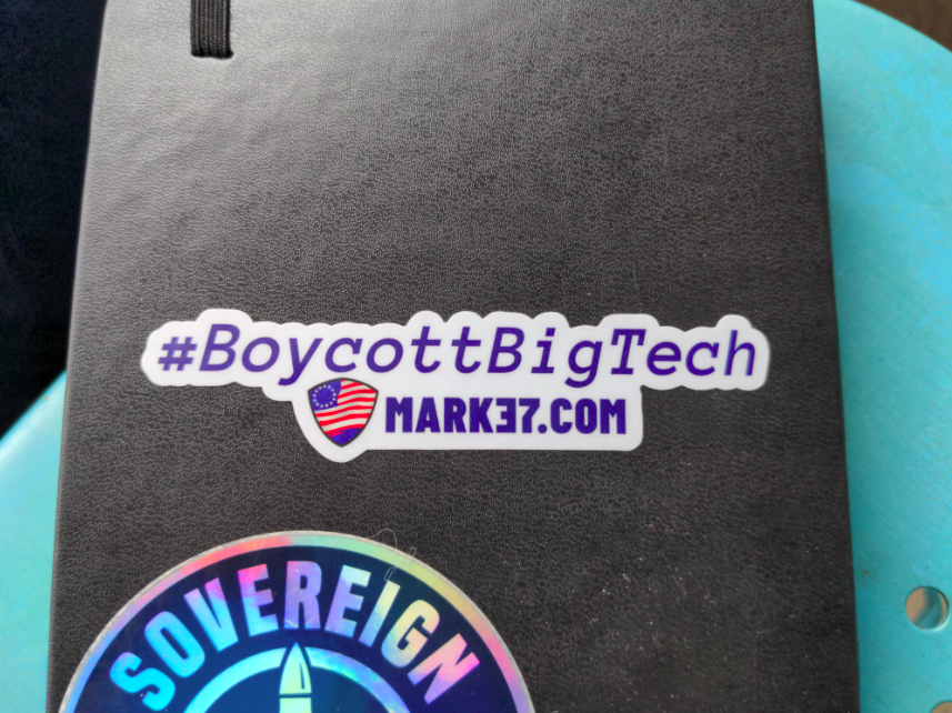 #BoycottBigTech Die Cut Sticker Small