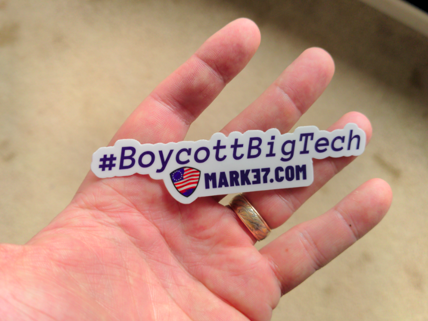 #BoycottBigTech Die Cut Sticker Small