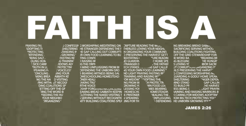 Close-up of the actual shirt design showing action words inside VERB