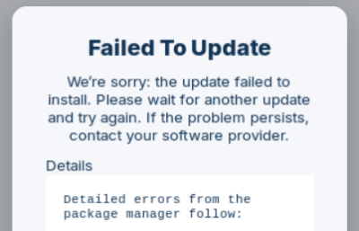 failed to update